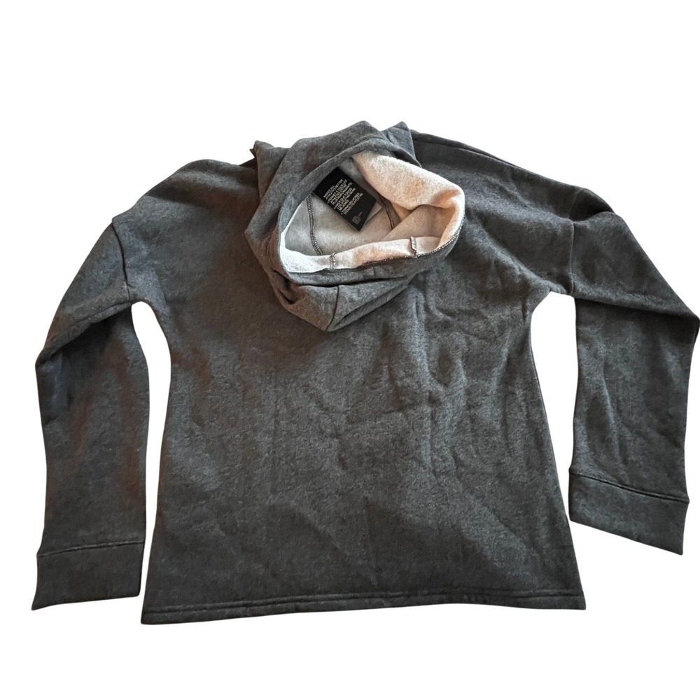 Under Armour Womens Gray Hoodie Neon Logo Loose Fit Pullover Activewear XS New - Picture 6 of 7